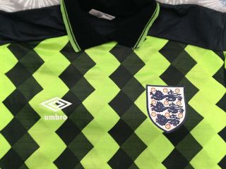 England vintage 1988 Goalkeeper Umbro football shirt mens Medium/Small P&P 3