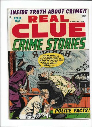 Real Clue Crime Stories Vol.  8 2 [1953 Fn - ] Barber Shop Shooting Cover