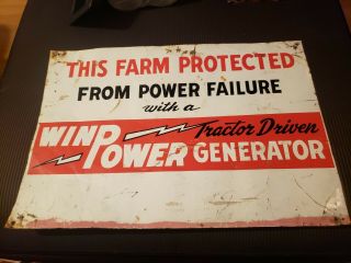 Winpower Generator Sign Vintage Sign Farm Tractor