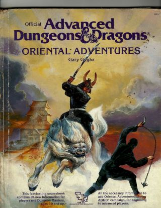 Official Advanced Dungeons & Dragons Oriental Adventures By Gary Gynax Tsr Ej11