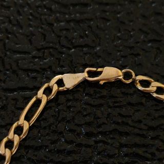 Vintage Estate 14k Yellow Gold Figaro Chain Bracelet 9 " Italy 6 Grams 4 Mm