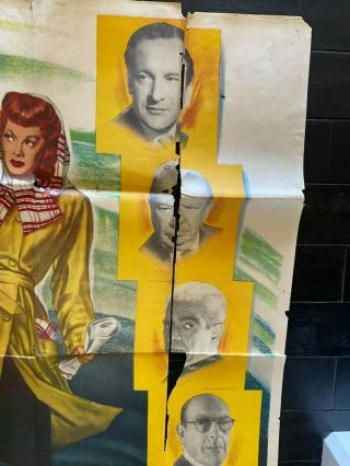 1947 Vintage LURED 3 Three Sheet Movie Poster Lucille Ball 3