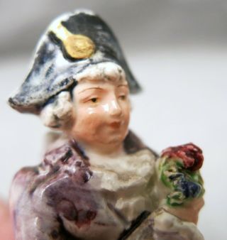 Lovely Antique Hand Painted Porcelain Figure Of A Gentleman