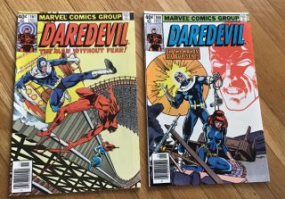 Daredevil 160 161 Frank Miller Art Bullseye Black Widow Appearances Vg