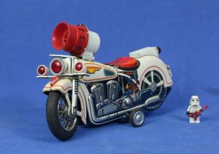 Vintage Tin Police Siren Motorcycle Japan Masudaya 50 
