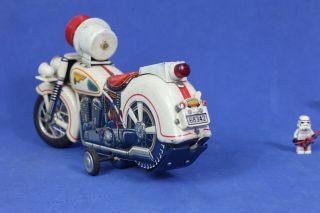 Vintage Tin police Siren Motorcycle Japan Masudaya 50 ' s 3