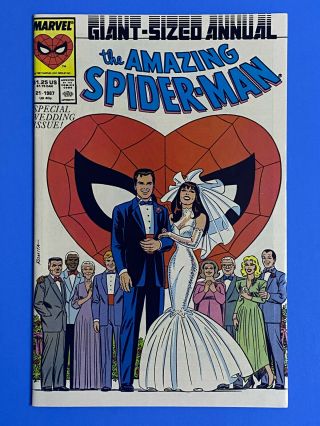 Spider - Man Annual 21 | Marvel 1987 Mary Jane Wedding Issue Nm 9.  4