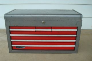 Vintage Craftsman 6 Drawer Tool Chest Top Box Tool Box 65272 With Key (1 Of 2)