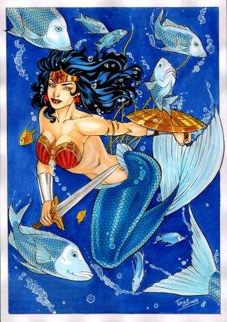 Ww Mermaid Color Sexy Pinup Art - Comic Page By Taisa Gomes