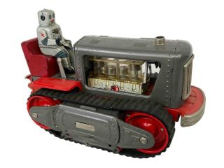 Vintage 1960s Nomura Japan Robot Tractor Lighted Pistol Tin Litho Toy Space Age