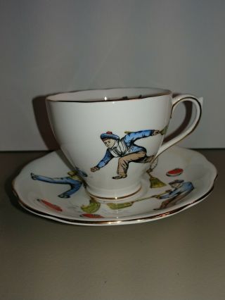 Vintage Royal Standard A Curling Cup Tea Cup Saucer Teacup Bone China Signed