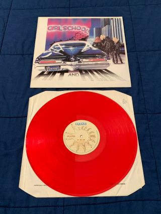 Girlschool Hit And Run Red Colored Vinyl Lp Bron534 1981 Uk Pressing Hard Rock