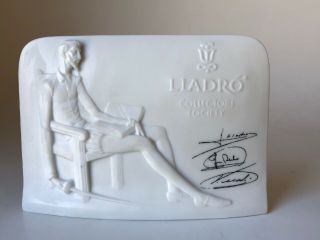 Lladro Collectors Society Commemorative Signed Plaque Don Quixote Bisque No Box