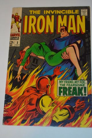 Iron Man 3 (july 1968,  Marvel) My Friend,  My Foe.  The Freak