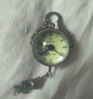 23mm CHINESE OLD BRASS GLASS Pocket Watch BALL Clock 2