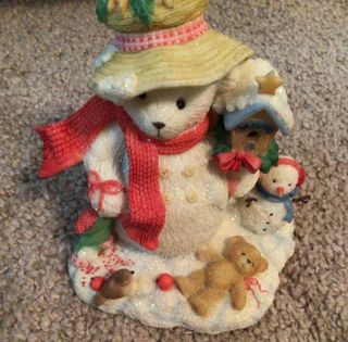 Cherished Teddies In The Meadow We Can Build A Snowman Snowbear Merry Figurine