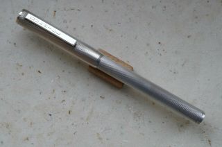 Vintage Dunhill Sterling Silver Fountain Pen - Barleycorn - 18k M Nib Perfect