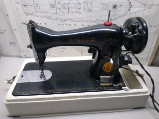 Vintage Singer Sewing Machine Head Model 15 1947 Modern Case