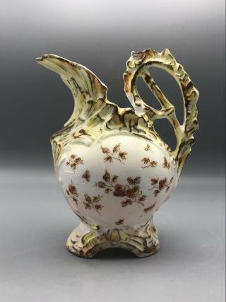 Antique Small Victorian Pitcher - Hand Painted Porcelain Floral Creamer