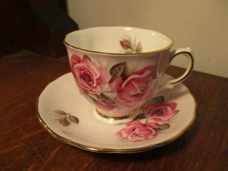 Colclough Vintage Bone China Tea Cup,  Saucer Pink Roses