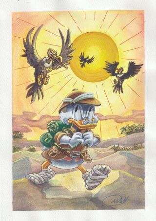 Disney’s Ducktales Uncle Scrooge Art Hand Painted By J.  Bartoli