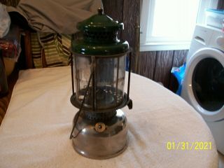 Vintage Coleman Quick Lite Dual Mantle Gas Lantern With Mica Shade April 1929