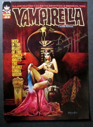 Vintage Vampirella Poster - Signed Barbara Leigh Vampi Covergirl - Warren 1974
