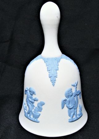 Wedgwood Jasperware Bell Rare Reverse Blue On White Neoclassical