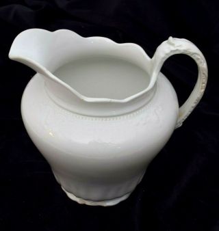 Antique 1914 - 1925 W H Grindley Co 8 " White Ironstone Pitcher England