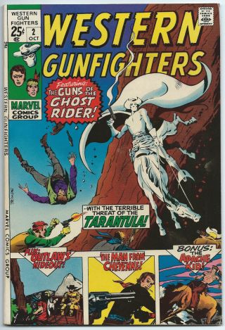 Western Gunfighters 2 Oct 1970 Vf/nm 9.  0 Ow Marvel Ghost Rider Trimpe Cover B/o