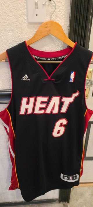 Vtg 2010 Nba Adidas Miami Heat Lebron James Jersey 6 Mens Medium Sewn Wade Bosh