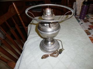 Bradley Hubbard B & H Nikel Plated Oil Lamp,  Converted To Electric Not Drilled