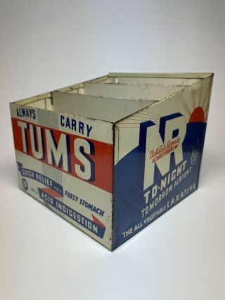 Vintage Rare Tums Nature’s Remedy Tin Litho Store Counter Display Vgc Graphic
