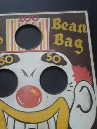 1950 ' s Vintage Carnival Clown Bean Bag Game Board King Kohl West Bend WI Sign A, 3