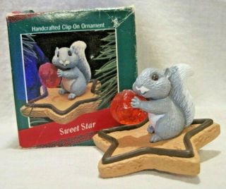 Hallmark Keepsake 1988 " Sweet Star " Squirrel Ornament With Box