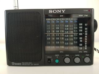Vtg Sony Marlboro Icf - Sw20 Fm Lw Sw Portable 9 Bands Receiver