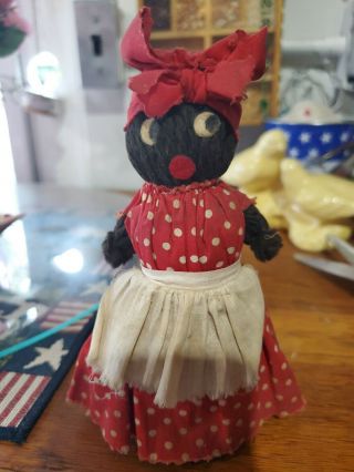 Antique/vintage Black Americana Woman Rag Doll Dinner Bell Ethnic