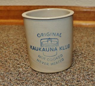 Vintage 4 " Kaukauna Klub Dairy Cheese Butter Cream Crock No Lid - Rare