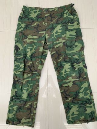 Vtg Vietnam War 1969 Erdl Camo Field Trousers Pants.  Large Long.  Very Good Cond.