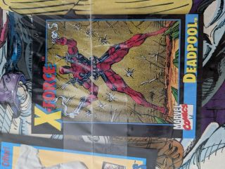 Marvel X - Force 1 1991 Deadpool Card With Negative Variant Polybag,  Still