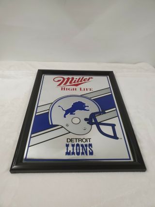 Detroit Lions Miller Lite High Life Mirror / Vintage Bar Sign
