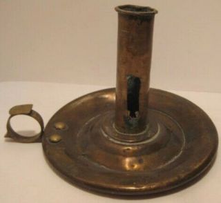 Old Antique Heavy Brass Candle Holder