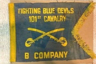 Rin Tin Tin Banner Flag 101st Calvary Fort Apache Fighting Blue Devils Company B