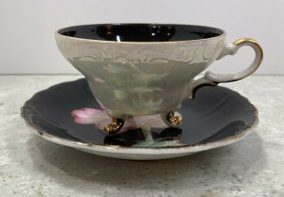 Vintage Japanese Hand Painted Fine China Teacup & Saucer Set Floral 2