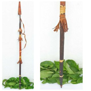 Antique African Spears Wood & Metal 19th Century Vintage Rare Warrior Spears