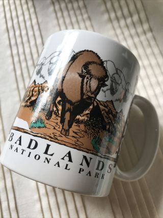 Badlands South Dakota National Park Coffee Cup Mug Ceramic Buffalo Graphic
