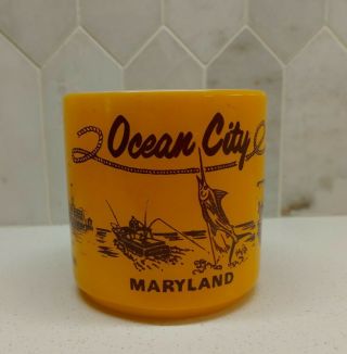 Vintage Ocean City Maryland Federal Glass Souvenir Mug Cup