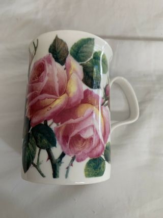 1992 Exclusive Design Roy Kirkham English Rose Fine Bone China Coffee Mug 4 " Euc
