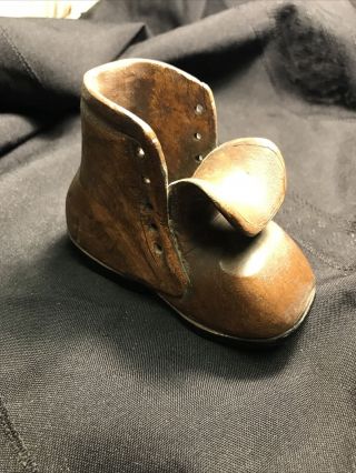 Hand Carved Wood Mini Boot/shoe - Artist Signed