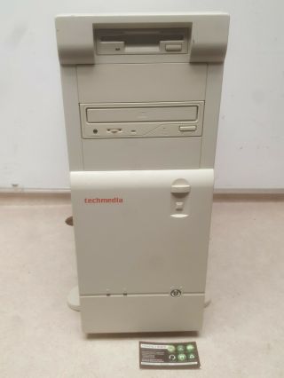 Vintage At Techmedia Computer Case Tower W/ Cd - Rom Drive Power Supply